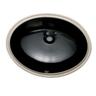902CBBlack Black Porcelain Undermount Lavatory Bathroom Sink Size 15 X 12   Bathroom Vanities  