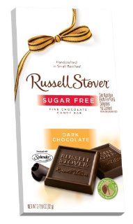 Russell Stover Sugar Free Dark Chocolate Tile Bar, 2.875 Ounce Bars (Pack of 12)  Candy And Chocolate Multipack Bars  Grocery & Gourmet Food