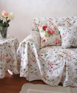 Vintage Roses Cotton Couch/Throw Cover SC 2, 75"x118"   Sofa Slipcovers