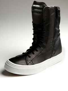 Leather High Top Sneakers by Diesel Footwear