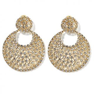 Joan Boyce Crystal Openwork Double Drop Earrings