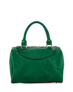 Tate Grainy Duffel Satchel Bag, Emerald   Deux Lux