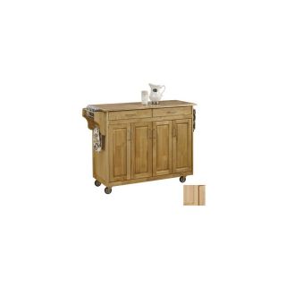 Home Styles 48.75 in L x 17.75 in W x 34.75 in H Natural Kitchen Island with Casters