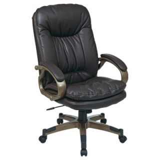 Office Star High Back Leather Executive Chair with Padded Arms ECH83507 EC3 F