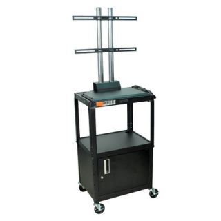 Luxor Adjustable Height Flat Panel Cart with Cabinet AVJ42C LCD Color Black