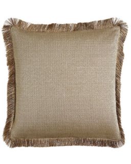 Fringed Gold Tweed European Sham   Isabella Collection Linen Co.