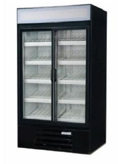 Beverage Air 2 Section Glass Door Merchandiser, Sliding Doors, Black, 38 cu ft