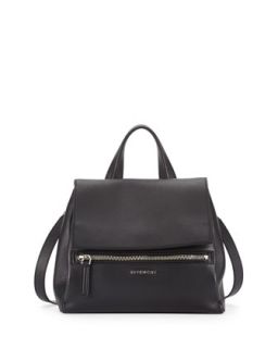 Pandora Small Waxy Leather Satchel Bag, Black   Givenchy