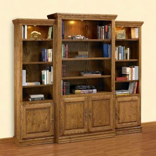 A&E Wood Designs Britania Heirloom 85 Bookcase Heirloom Oak3PCSWALL DOORS