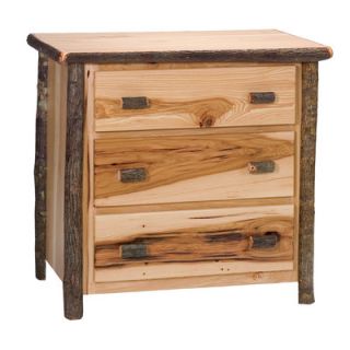 Fireside Lodge Hickory 3 Drawer Chest 8201 Finish Traditional with Premium D