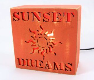 Beach Themed Lighted Desk and Table Box Lamp   Sunset Dreams (#2)   Western Table Lamps