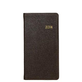 2014 Pocket Datebook Journal, Genuine Goatskin Leather, 6", Mocha   Appointment Books And Planners