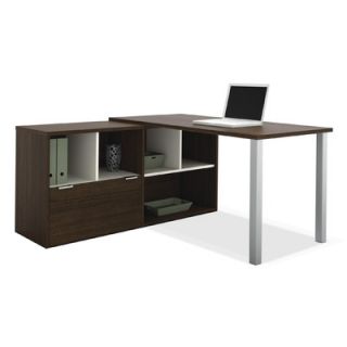 Bestar Contempo L Shaped Desk with Storage 50852 60 / 50852 78 Finish Tuxedo