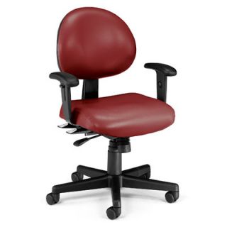 OFM Vinyl 24 Hour Computer Confrence Chair with Arms 241 VAM AA 60 Finish Wine