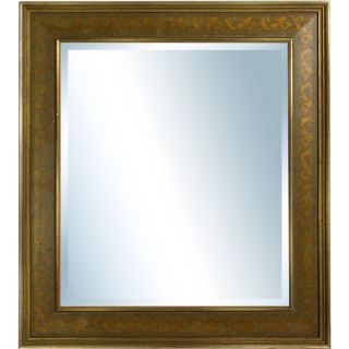 Columbia Frame 23.25 in x 26 in Champagne Rectangular Framed Wall Mirror