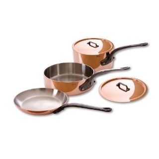 Mauviel M'Heritage Copper M250C 6501.00 5 Piece Copper Cookware Set, Cast Iron Handle Kitchen & Dining
