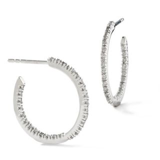 CTW. Diamond J Hoop Earrings in 14K White Gold   Earrings   Zales
