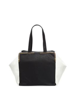 Large Prim Lady Cubed Tote Bag, Black/White   French Connection
