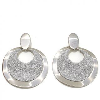 Stately Steel Sparkle Finish Earrings