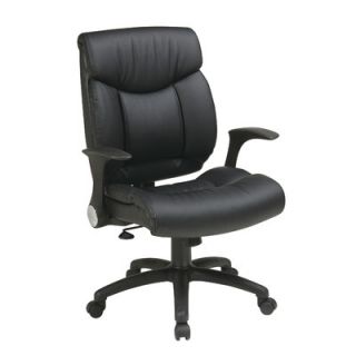 Office Star Managers Chair with Flip Arms FL89675 U10 / FL89675 U6 Color Black