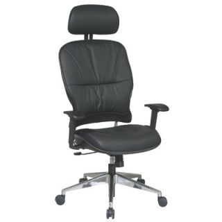 Office Star Space Seating Mid Back Leather Managerial Chair with 2 Way Adjust