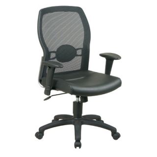 Office Star Screen Mid Back Mesh Office Chair with Adjustable Arms 599302 Sea