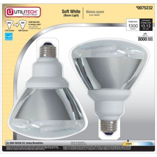 Utilitech 2 Pack 26 Watt (90W) PAR38  Base Soft White (2700K) Outdoor CFL Bulbs