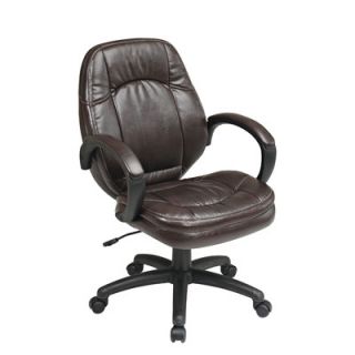 OSP Designs Deluxe Managers Chair with Padded Arms FL605 U Color Chocolate