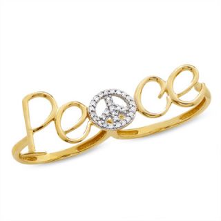 Diamond Accent Peace Double Finger Ring in 10K Gold   Zales