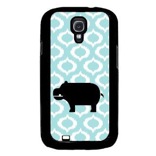 Love Hippos Aqua Ikat Hipster Samsung Galaxy S4 I9500 Case Fits Samsung Galaxy S4 I9500 Cell Phones & Accessories