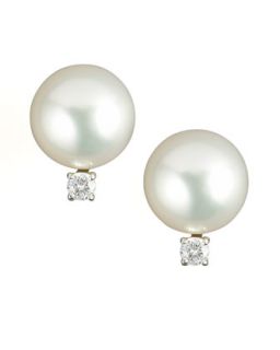 Diamond & Pearl Stud Earrings   Assael