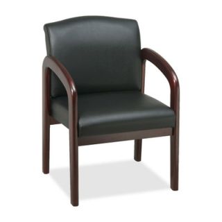 Lorell Lorell Deluxe Faux Leather Guest Chairs, Black mahogany LLR60471