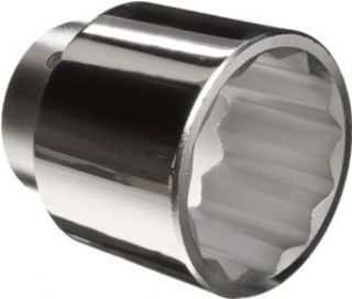 Martin X1272 Forged Alloy Steel 2 1/4" Type III Opening 1" Power Impact Square Drive Socket, 12 Points Standard, 3 3/16" Overall Length, Chrome Finish
