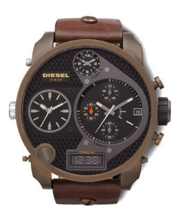 Mens Ionic Plated Chronograph Watch, Brown   Diesel