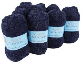 100% Alpaca Super Fine Yarn 10 Skeins Wool, Navy Gray