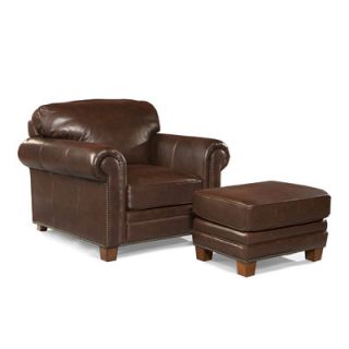 Palatial Furniture Hillsboro Leather Arm Chair and Ottoman 7903 DT / 7903 SC