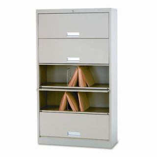 HON 600 Series 5 Drawer Letter  File 625L Finish Putty
