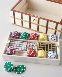 Game Box with Tray & Poker Set   Ercolano