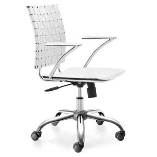 dCOR design High Back Criss Cross Office Chair 205031 Finish White