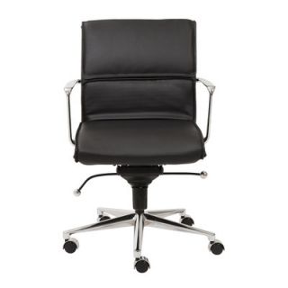 Eurostyle Leif Low Back Leatherette Office Chair with Arms 00678 Color Black