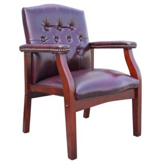 Boss Office Products Guest Chair with Brass Head Trim B959 XX Material Oxblo