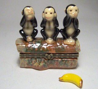 Evil Monkey See No Hear Say Hinged Trinket Box phb   Decorative Boxes