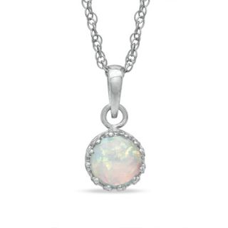 0mm Lab Created Opal Crown Pendant in Sterling Silver   Zales