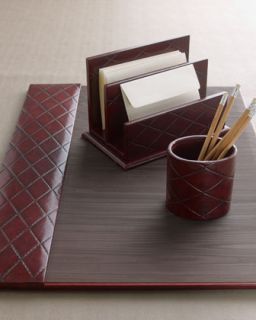Burgundy Quilted Pen Cup