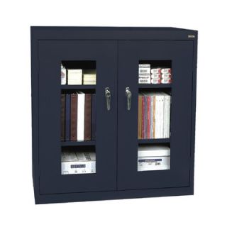 Sandusky Clear View 36Counter Height Storage Cabinet CA2V361242 Color Navy 
