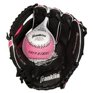Franklin Sports 9.5 inch Black/ Pink Pvc Right Handed Baseball Glove