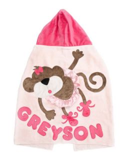 Pink Hanging Around Hooded Towel, Personalized   Boogie Baby