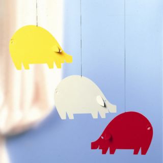 Flensted Mobiles Piggy Mobile f098 Color Yellow/Red/White