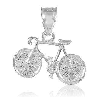 925 Sterling Silver Mountain Bike Sports Charm Bicycle Pendant Jewelry