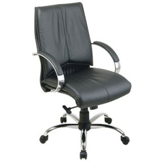 Office Star Deluxe Mid Back Executive Leather Office Chair with Arms 8201 / 7